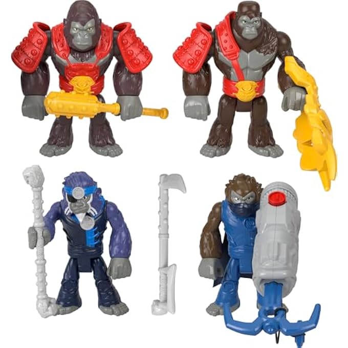 IMAGINEXT HML57 - IMAGINEXT ARMY TOY FIGURE SET, BOSS LEVEL ARMY PACK, 9 PIECES, GORILLA AGAINST MONKEY, WITH ACCESSORIES FOR ROLE PLAY IN PRESCHOOL AGE 3 YEARS AND UP - Image 1